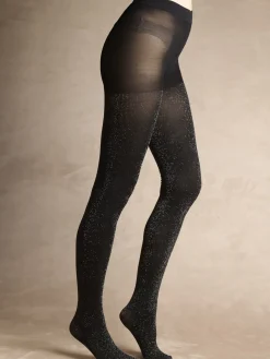 Lot 2 paires collants pailletés argentés