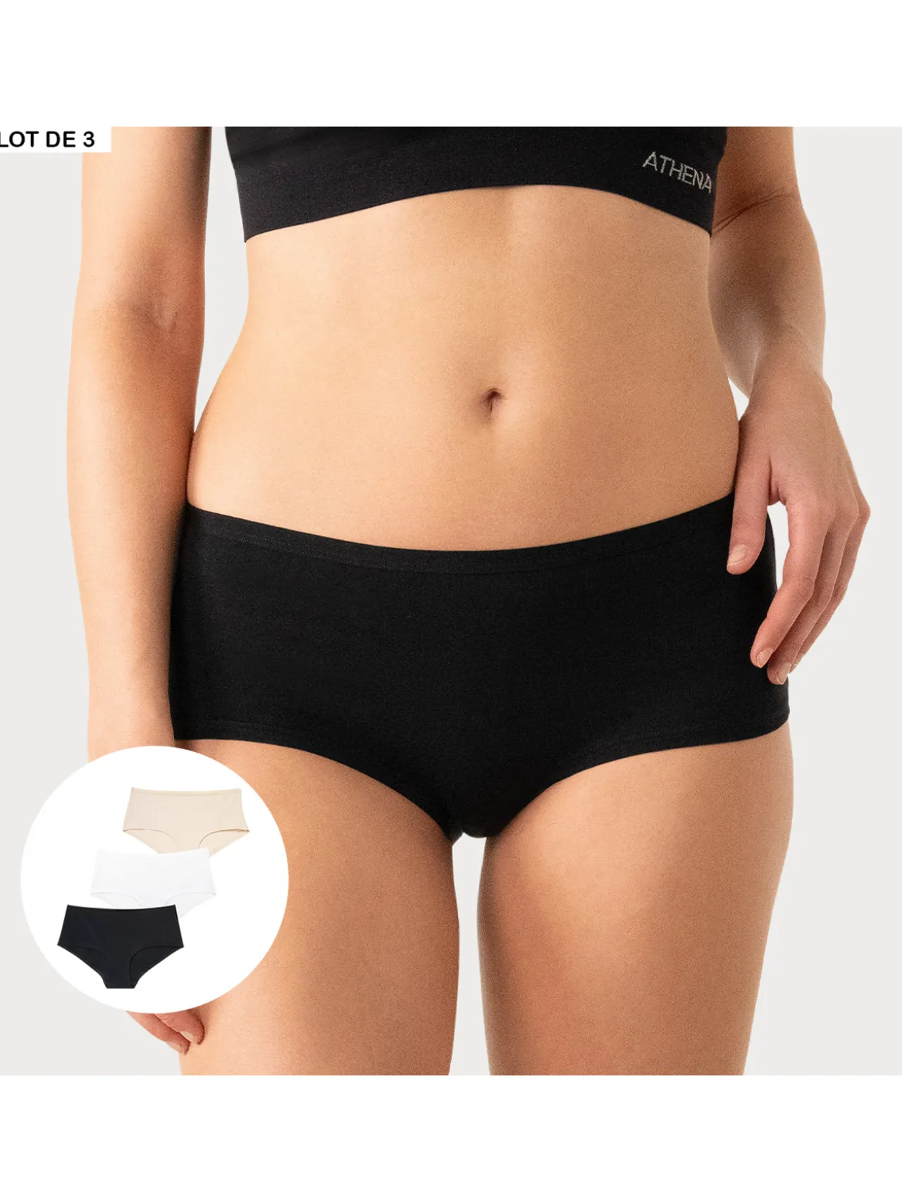 Lot de 3 boxers Basic Ecopack