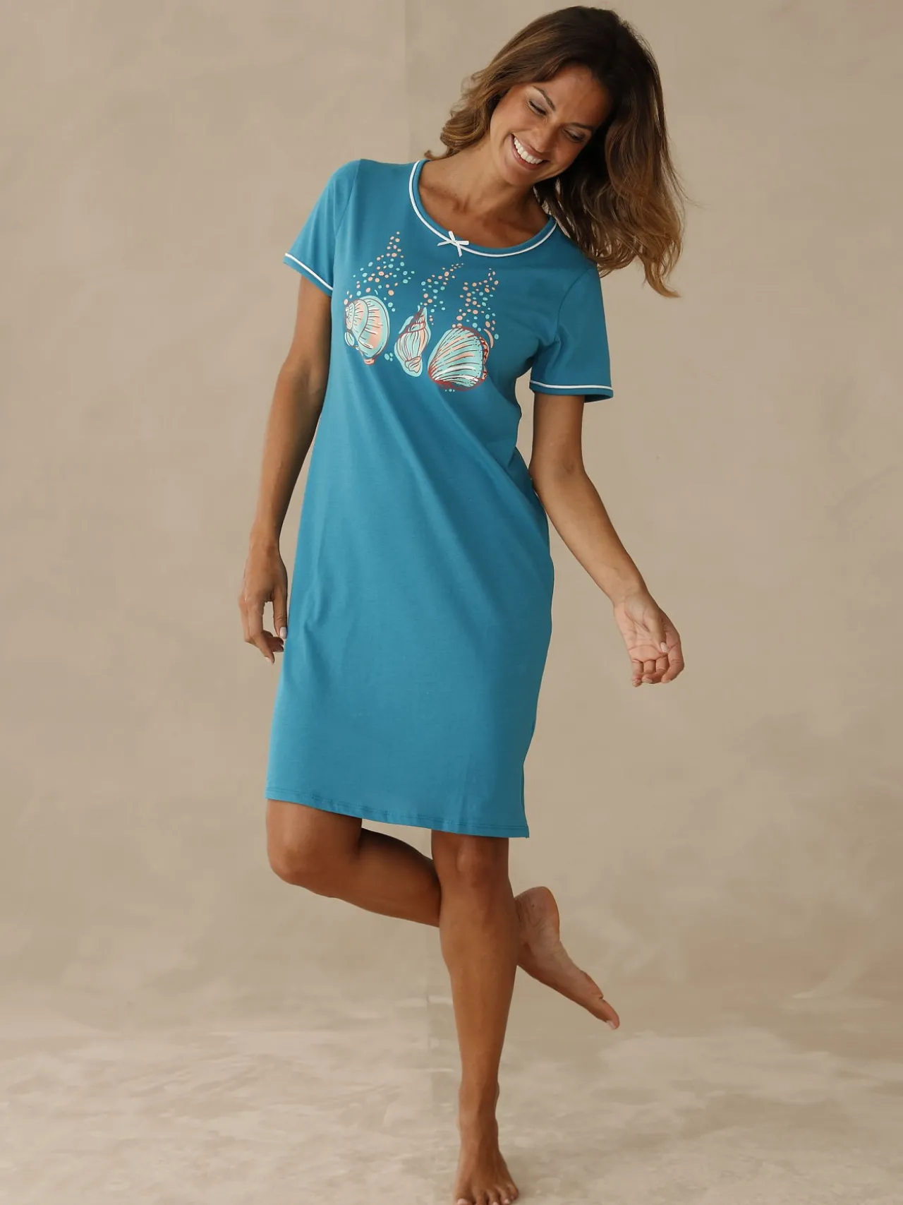 Lot de 2 chemises de nuit courtes coton