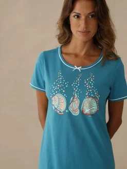 Lot de 2 chemises de nuit courtes coton