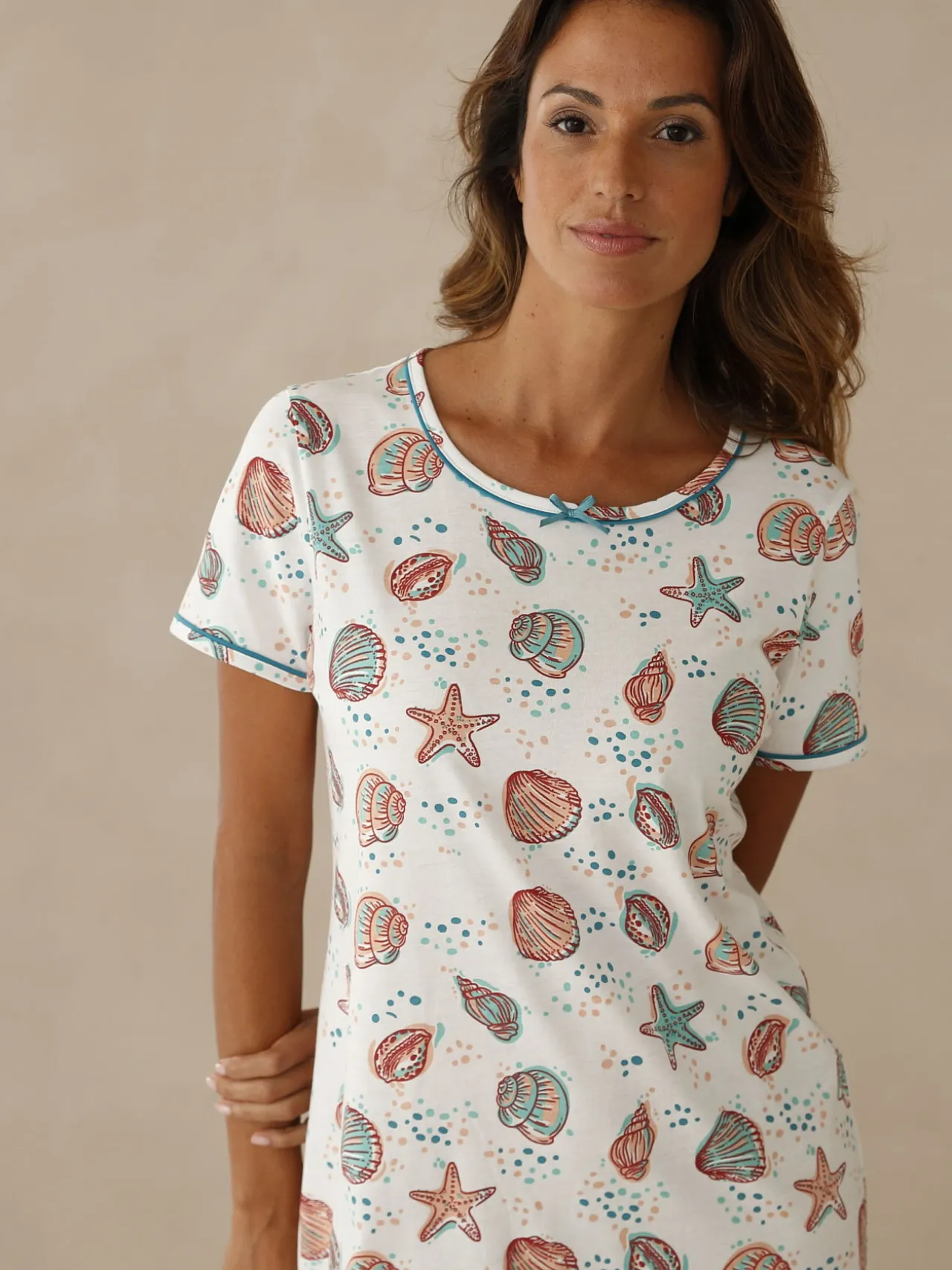 Lot de 2 chemises de nuit courtes coton