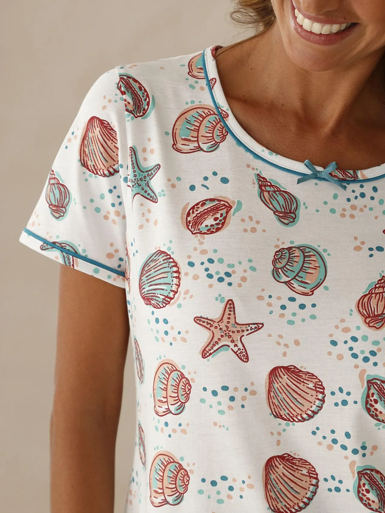 Lot de 2 chemises de nuit courtes coton