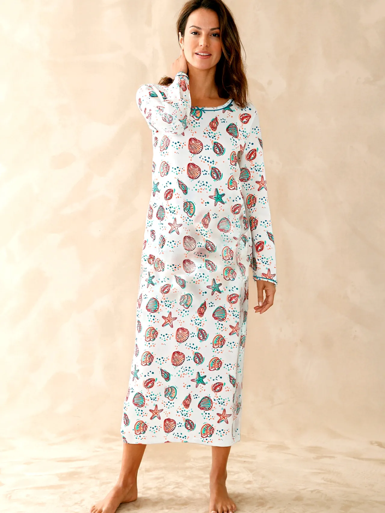 Lot de 2 chemises de nuit longues coton