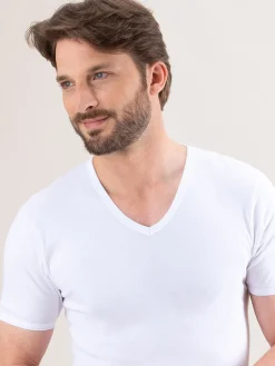 Lot de 2 maillots col V manches courtes