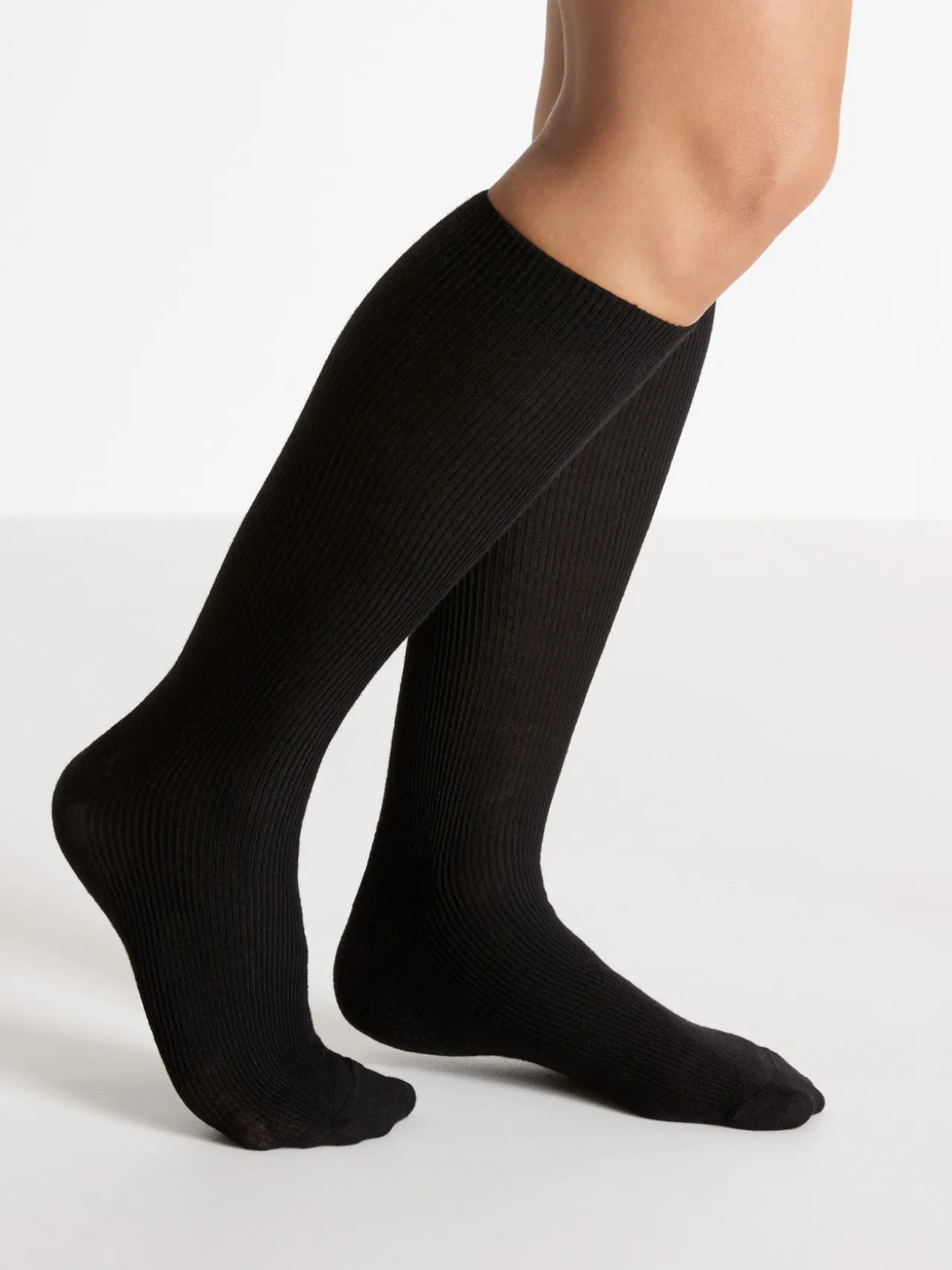 Lot de 2 paires de mi-bas 75% laine