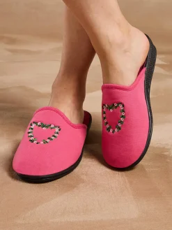 Lot de 2 paires de mules brodées