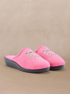 Lot de 2 paires de mules brodées