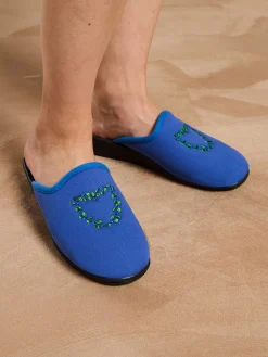 Lot de 2 paires de mules brodées