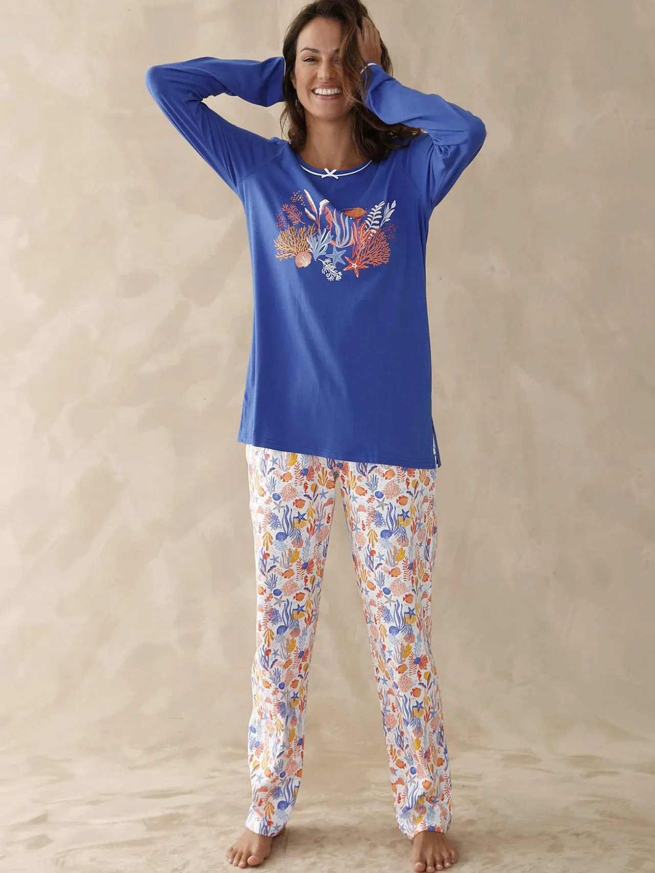 Lot pyjacourt + pyjama maille pur coton