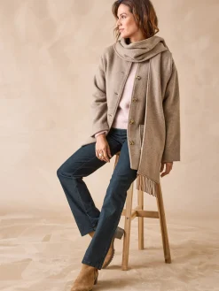 Manteau avec laine et écharpe amovible