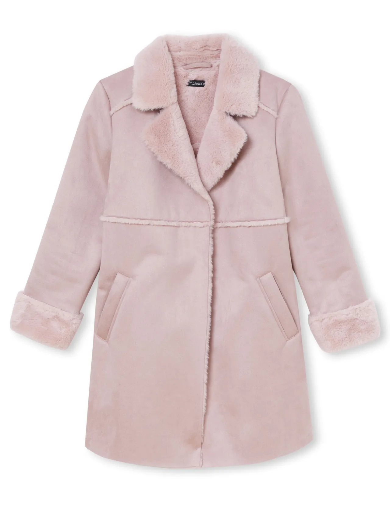 Manteau mi-long peau lainée