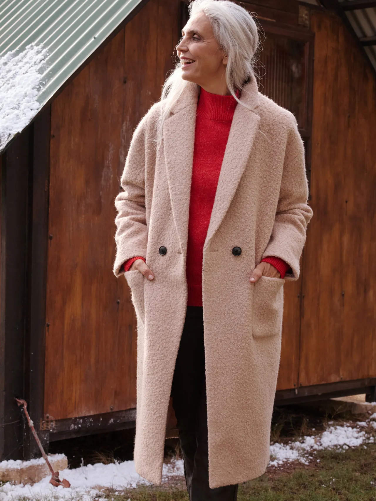 Manteau tissu bouclette