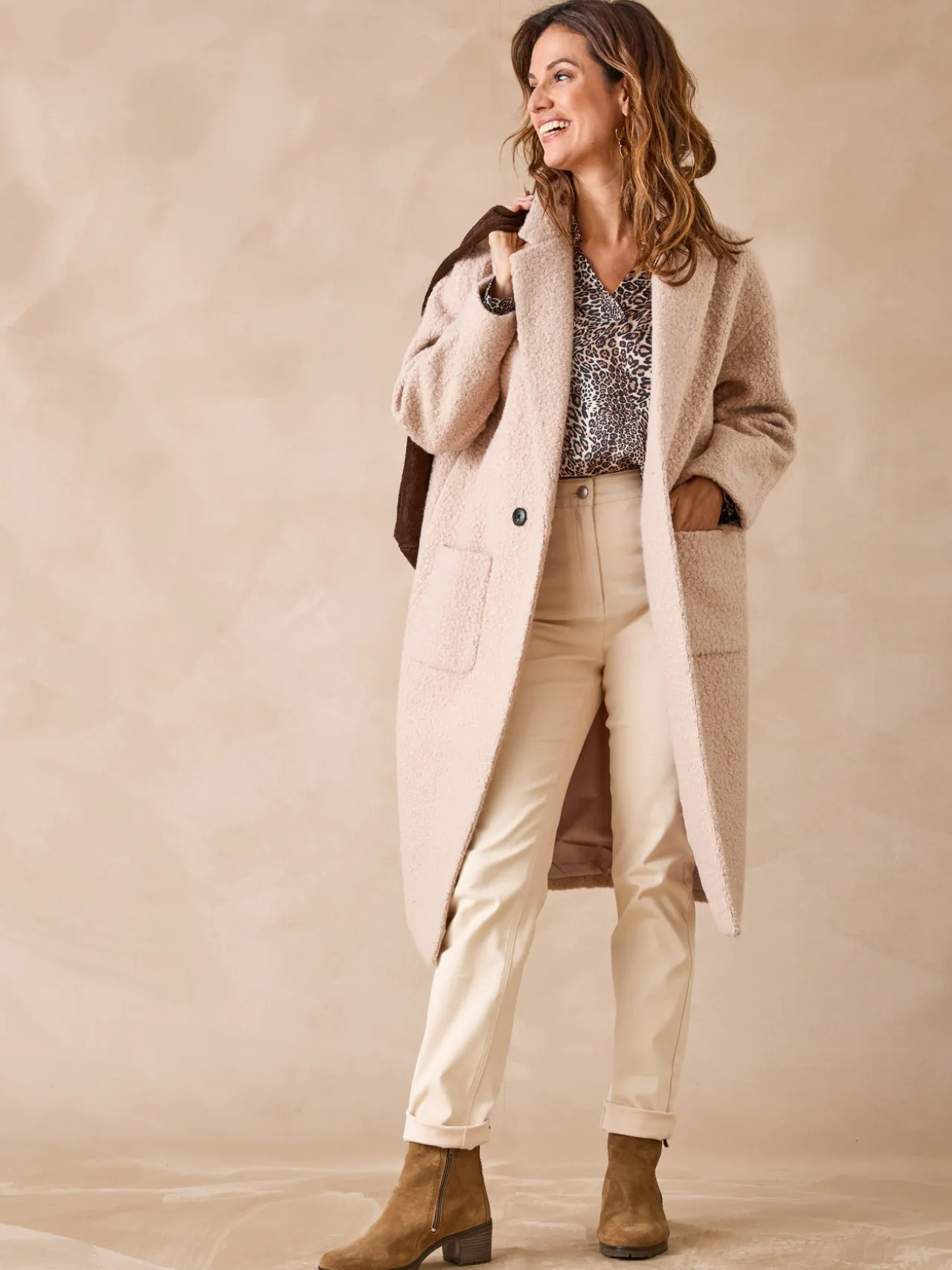 Manteau tissu bouclette