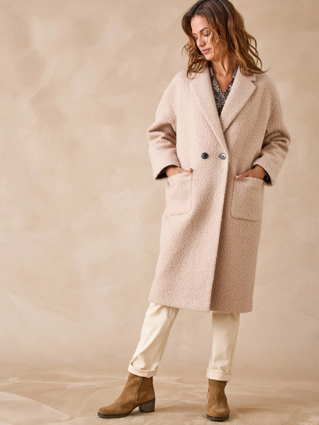 Manteau tissu bouclette