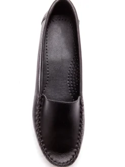 Mocassins à plateau lisse grande largeur