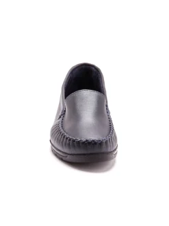 Mocassins à plateau lisse grande largeur