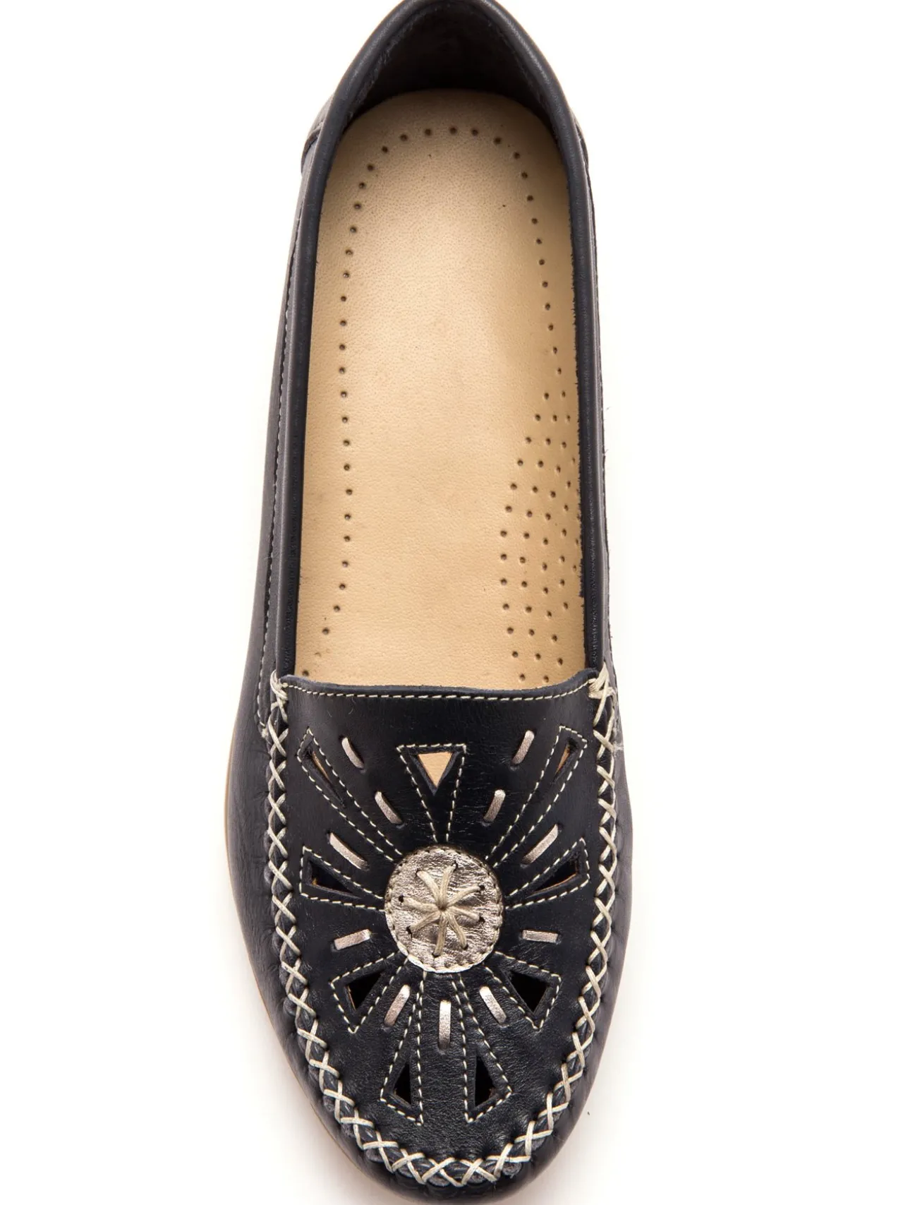 Mocassins ajourés grande largeur