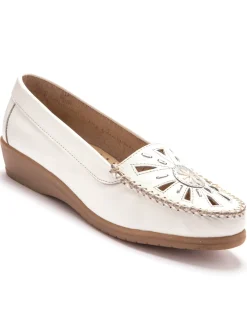 Mocassins ajourés grande largeur