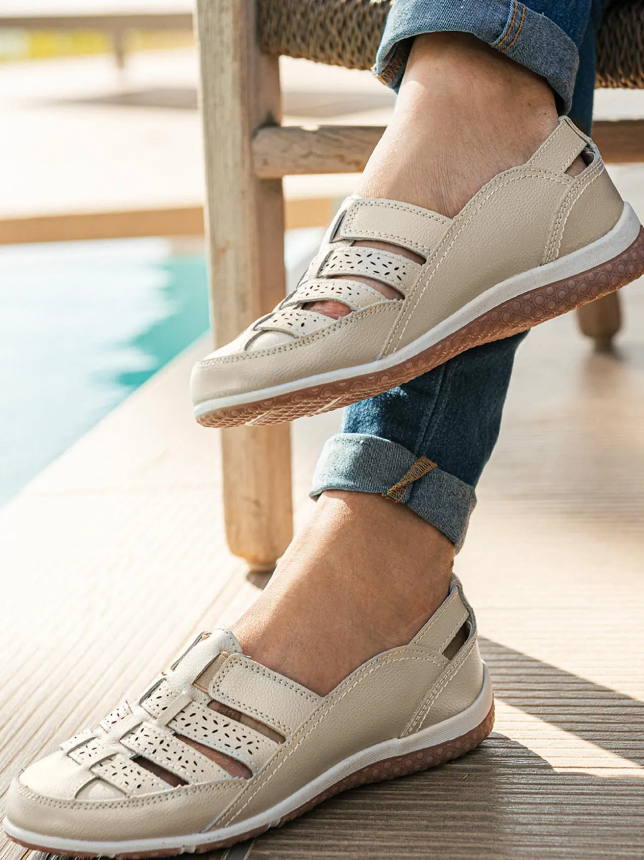 Mocassins ajourés élastiqués