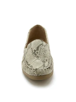 Mocassins cuir imprimé grande largeur