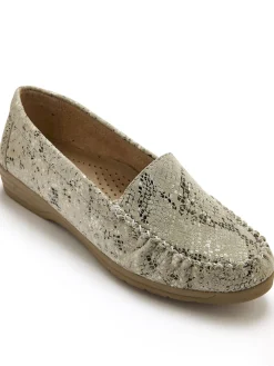 Mocassins cuir imprimé largeur confort