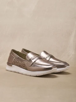 Mocassins cuir motifs ajourés