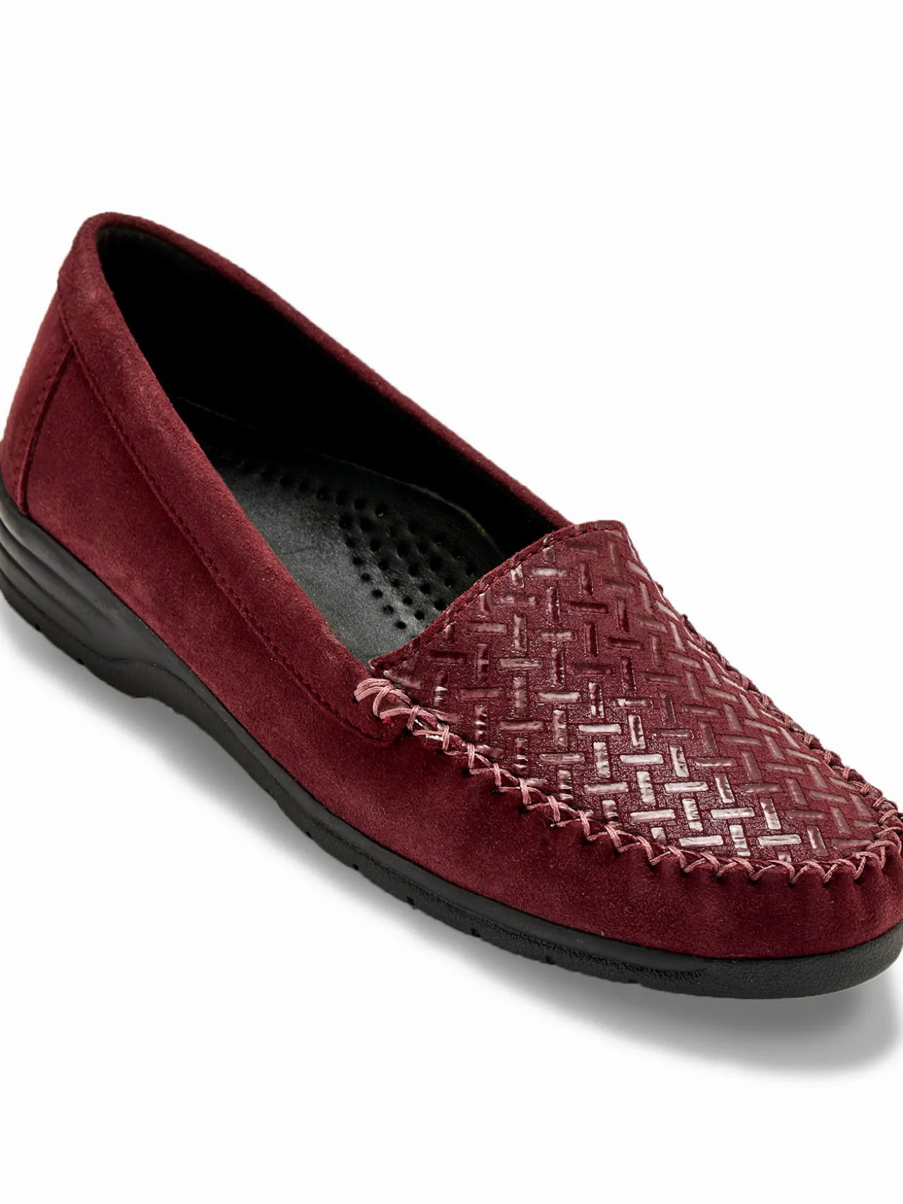 Mocassins cuir velours grande largeur