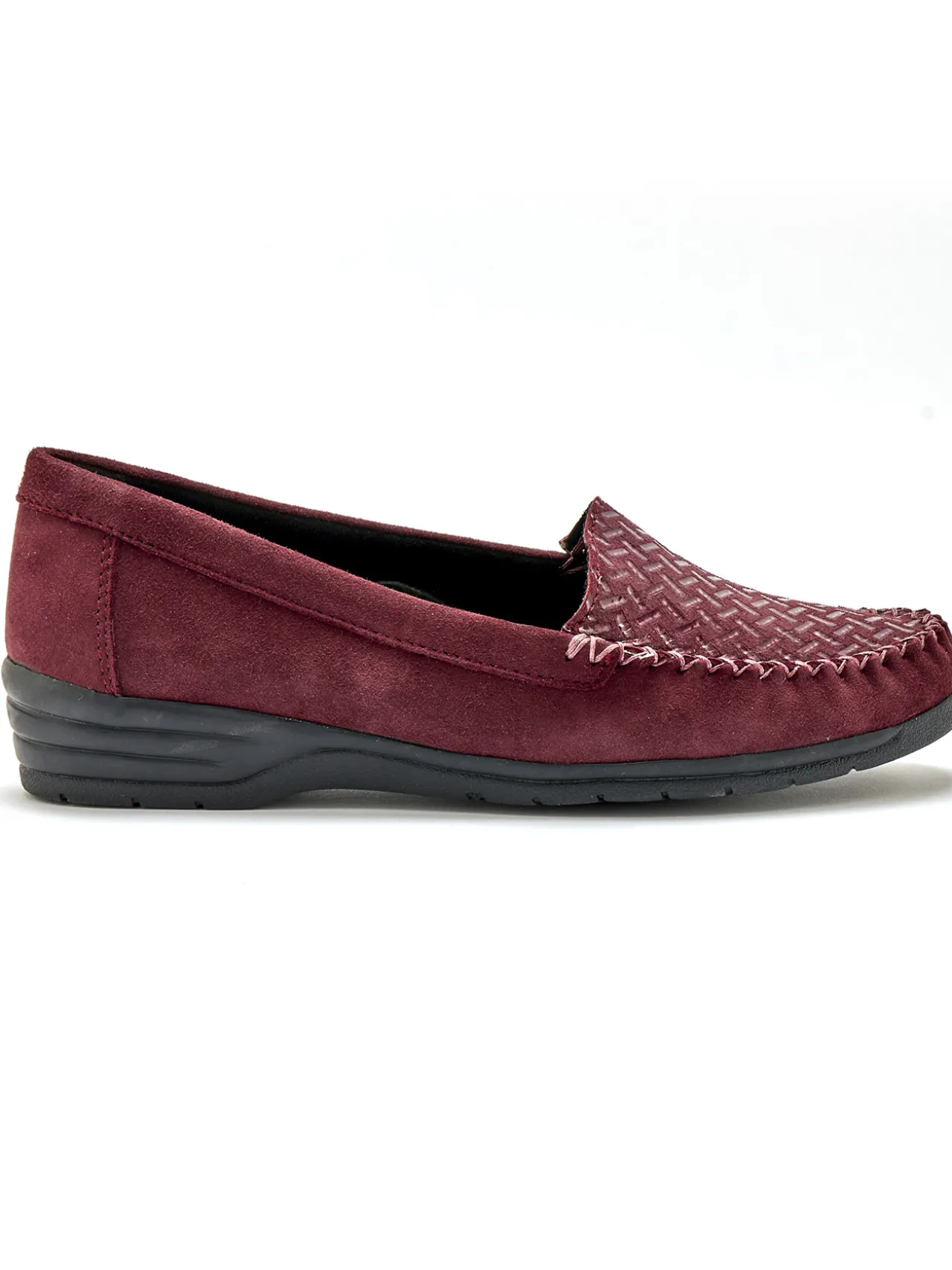 Mocassins cuir velours grande largeur