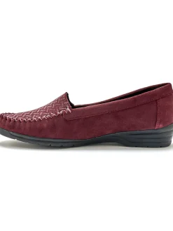 Mocassins cuir velours grande largeur