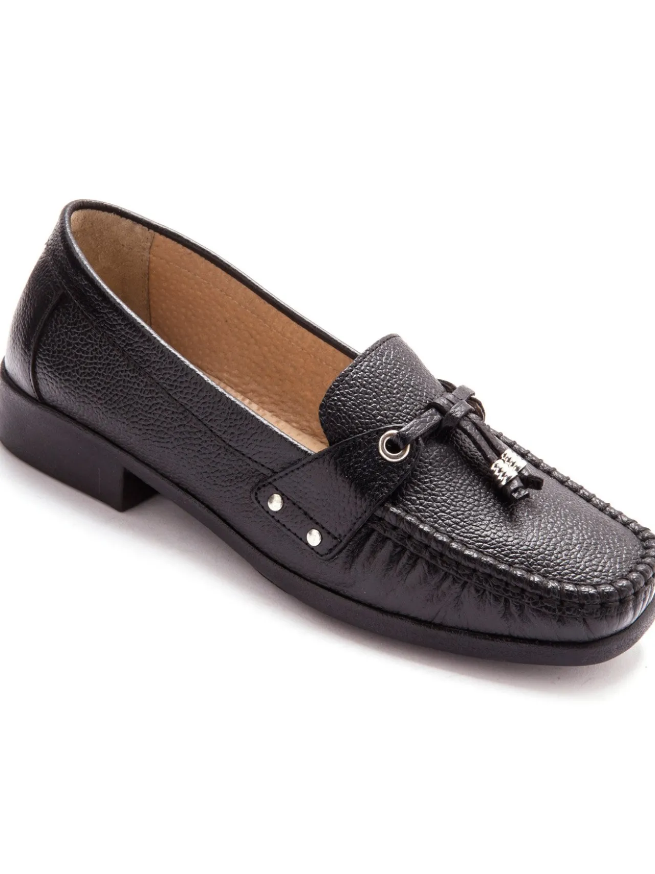 Mocassins en cuir plateau cousu main