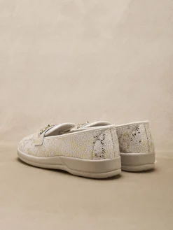 Mocassins textile intérieur éponge