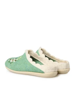 Mules broderies fleurs semelle amovible