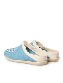 Mules broderies fleurs semelle amovible