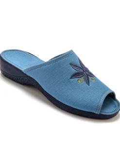 Mules brodées doublure éponge