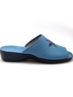 Mules brodées doublure éponge