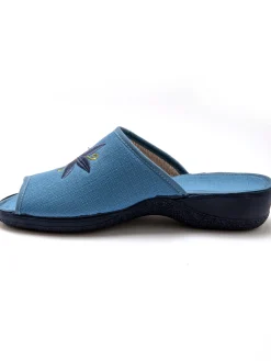 Mules brodées doublure éponge