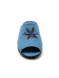 Mules brodées doublure éponge