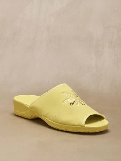 Mules brodées doublure éponge