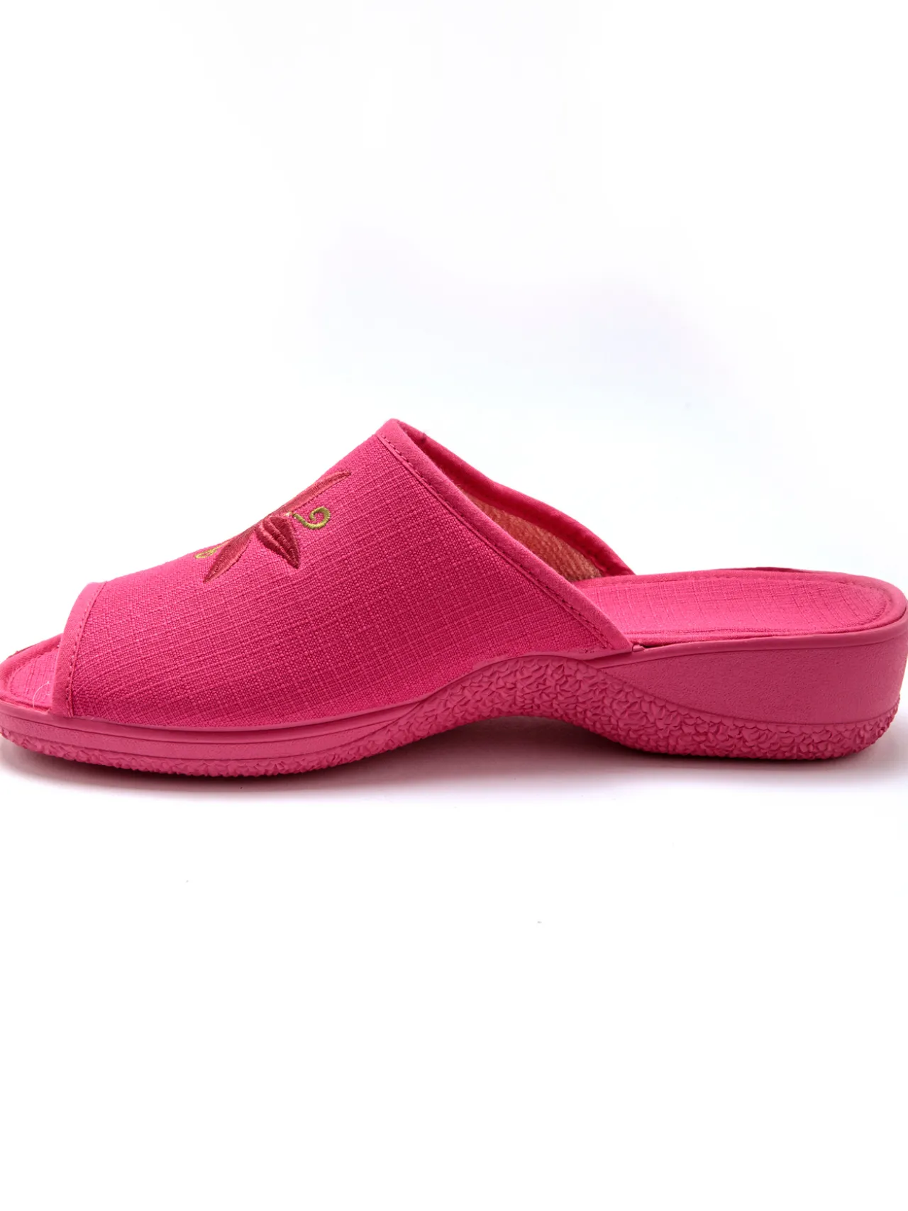 Mules brodées doublure éponge