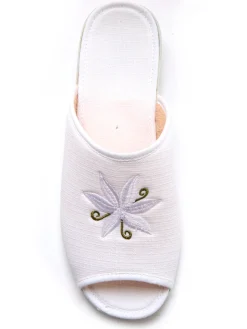 Mules brodées doublure éponge