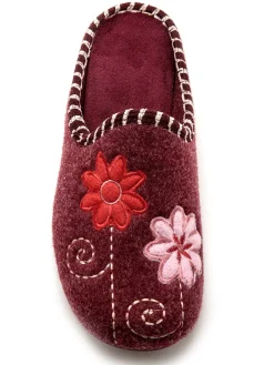 Mules brodées grande largeur