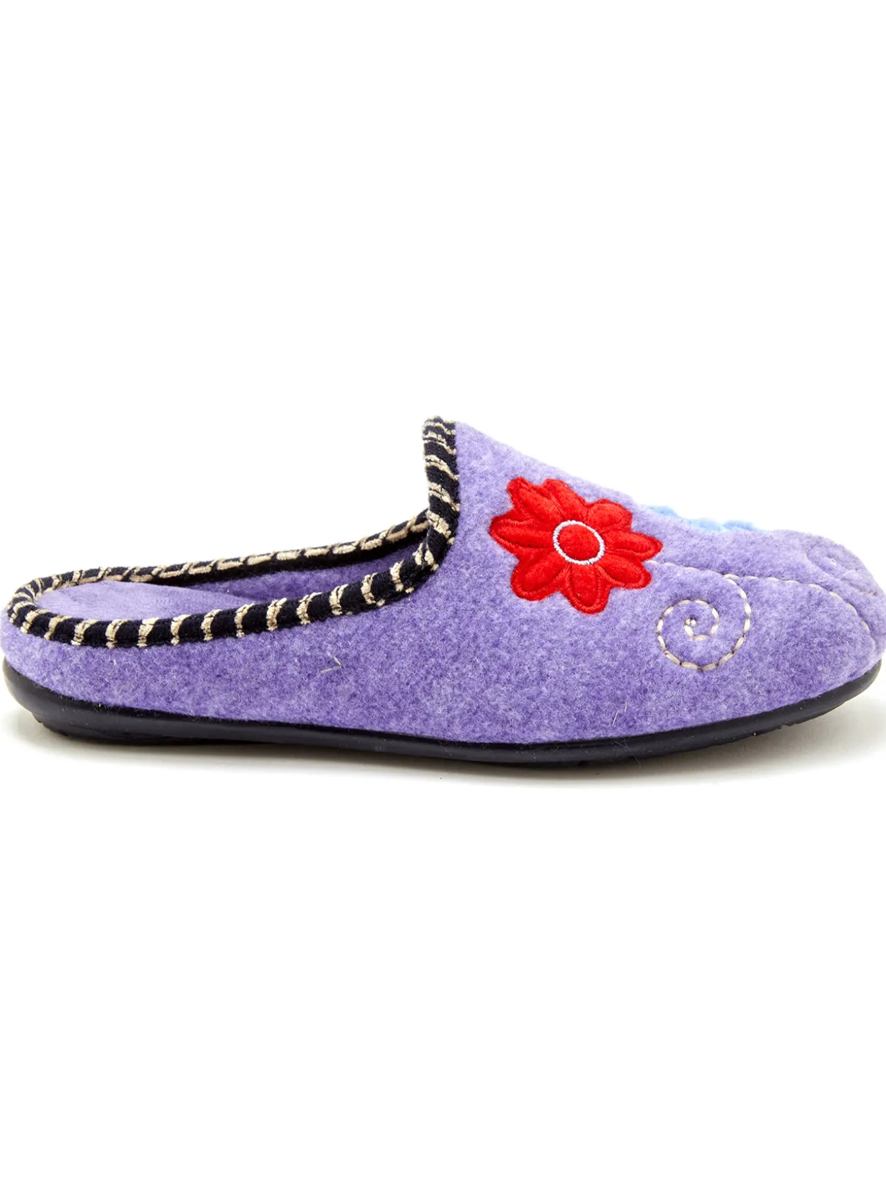 Mules brodées grande largeur