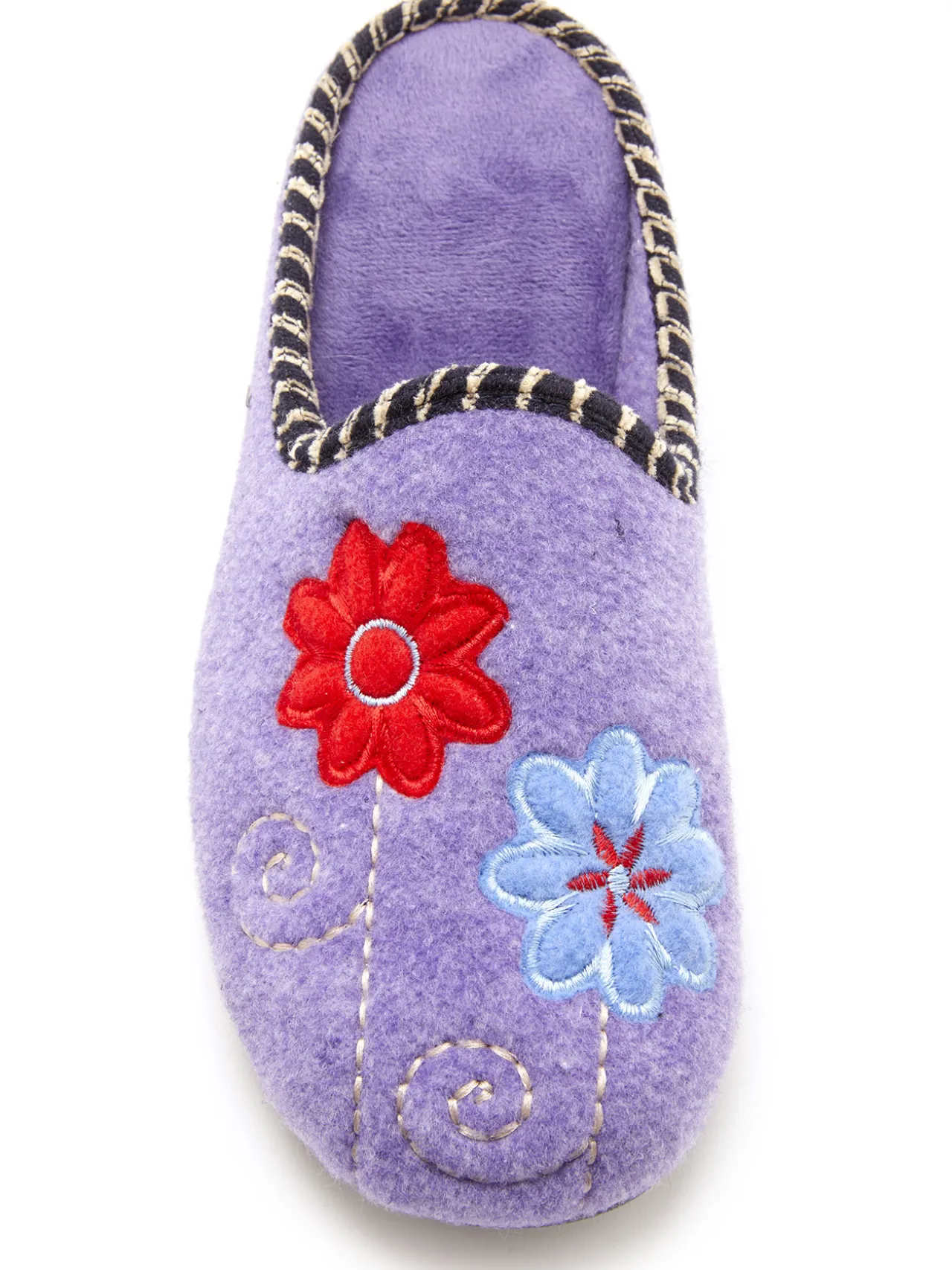 Mules brodées grande largeur