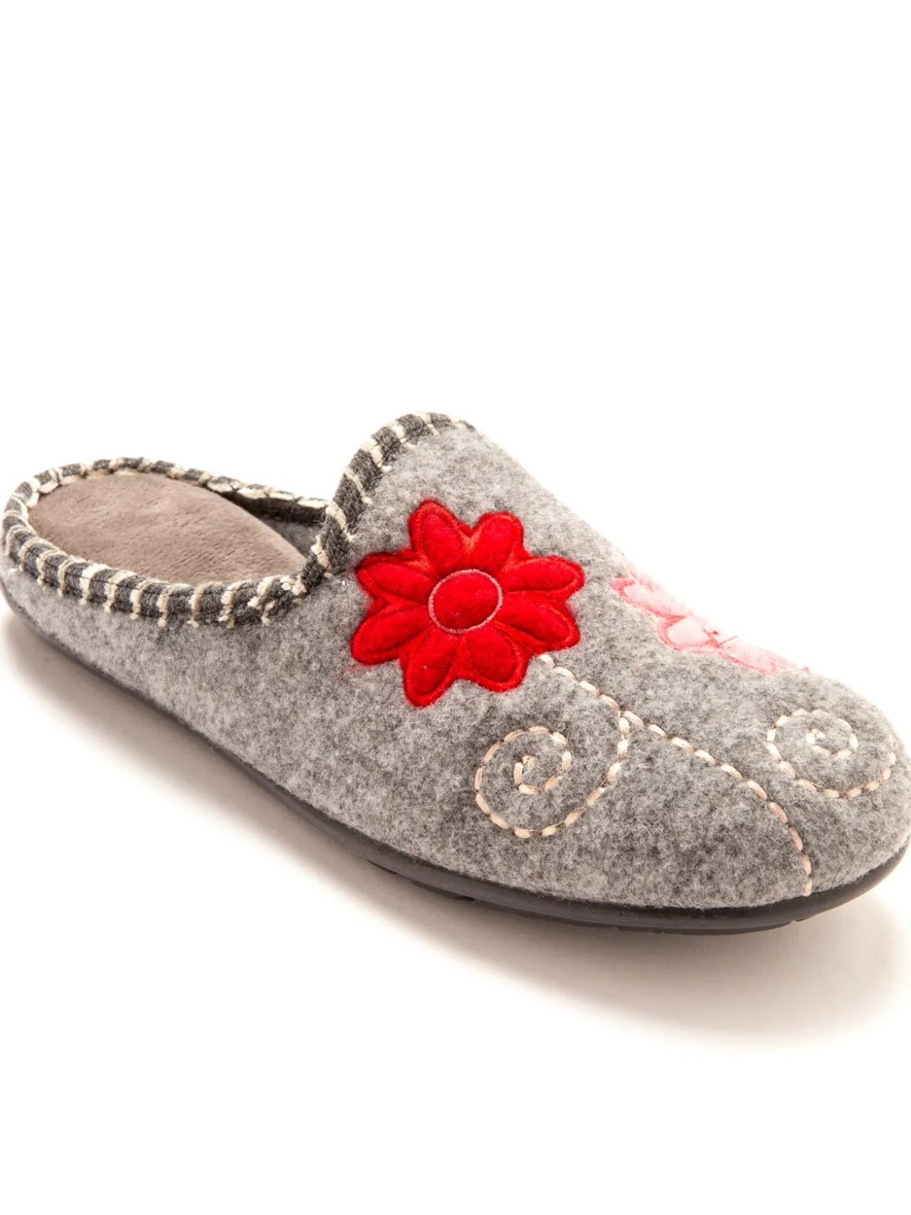 Mules brodées grande largeur