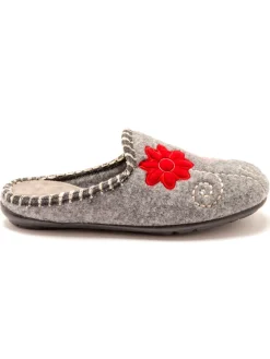 Mules brodées grande largeur