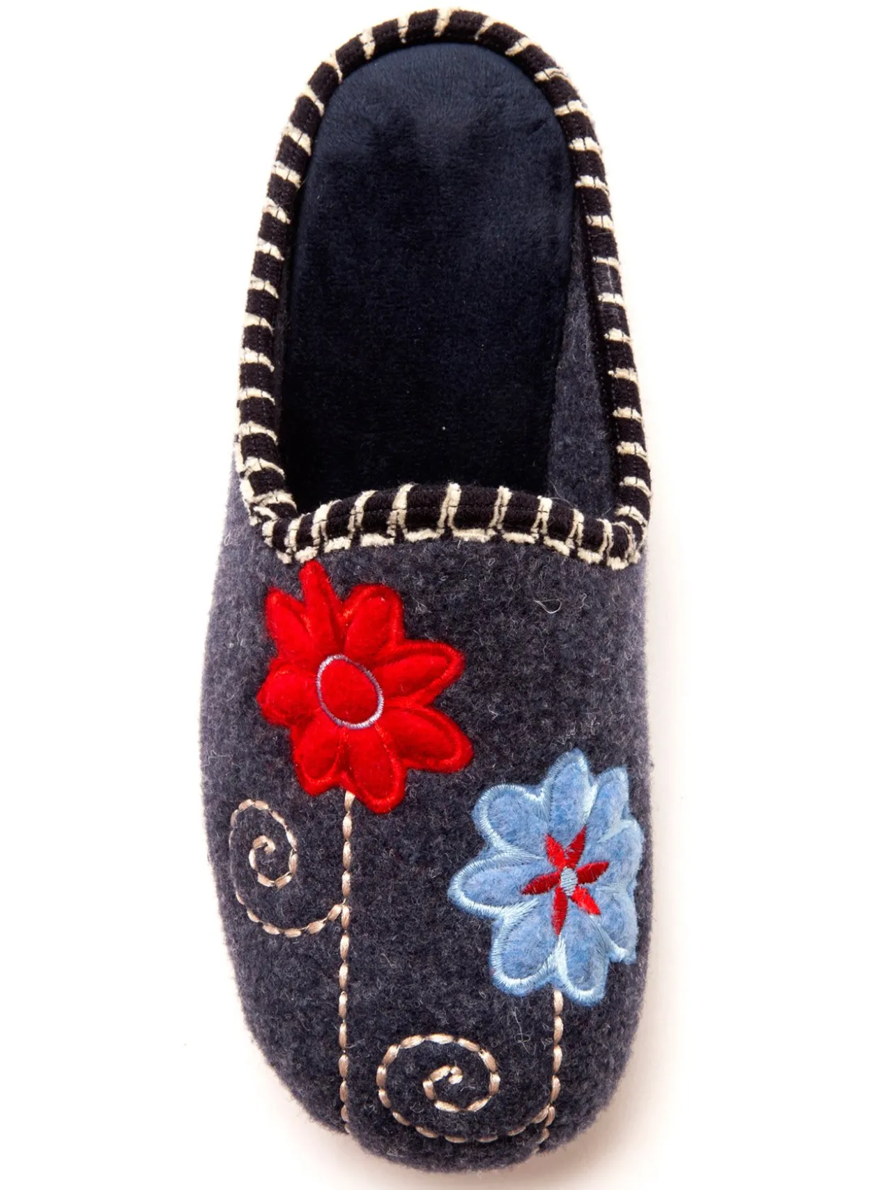 Mules brodées grande largeur