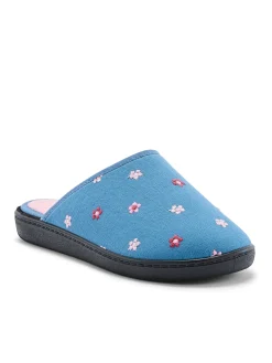 Mules brodées intérieur éponge