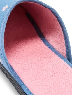 Mules brodées intérieur éponge