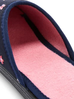 Mules brodées intérieur éponge