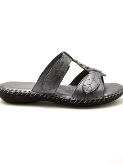 Mules cuir, ouverture totale